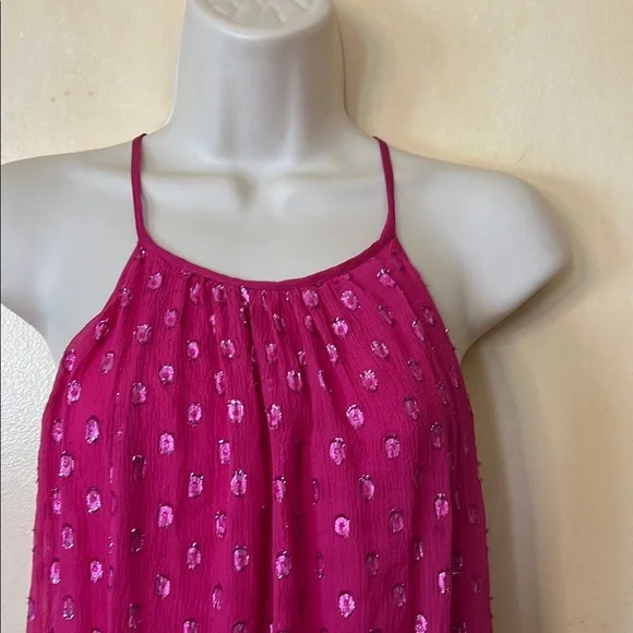 Ella Moss Fuchsia Silk Sparkly Sundress size S - Picture 3 of 13